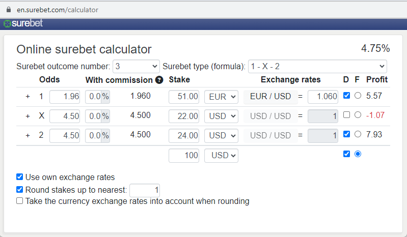 Calculadora de apuestas seguras autónoma