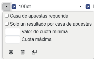 Menú desplegable de una casa