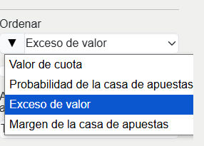 Ordenación de Apuestas Similares