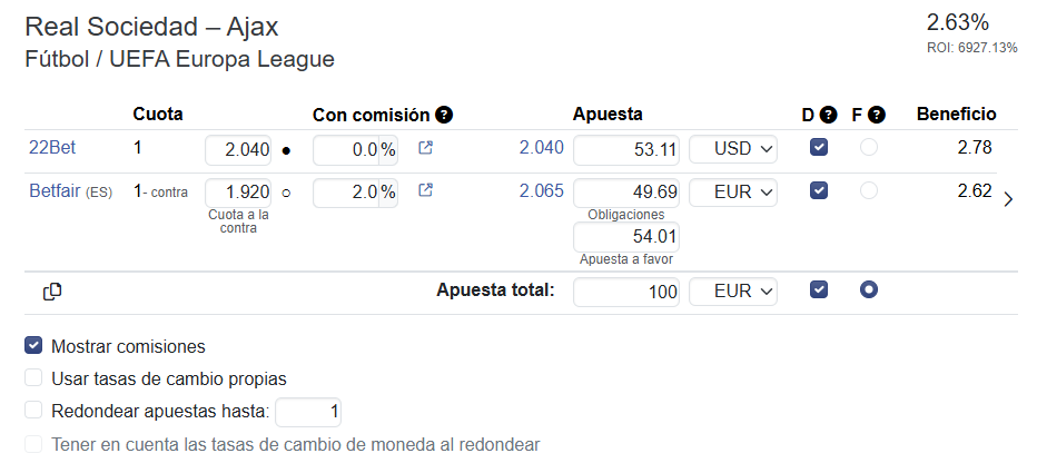 Calculadora de apuestas seguras